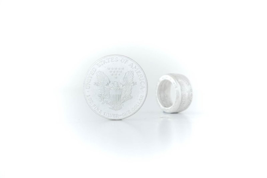 1 Dollar American Eagle Silver Coin Ring