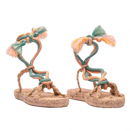 Formentera Sandals - Orange & Emerald