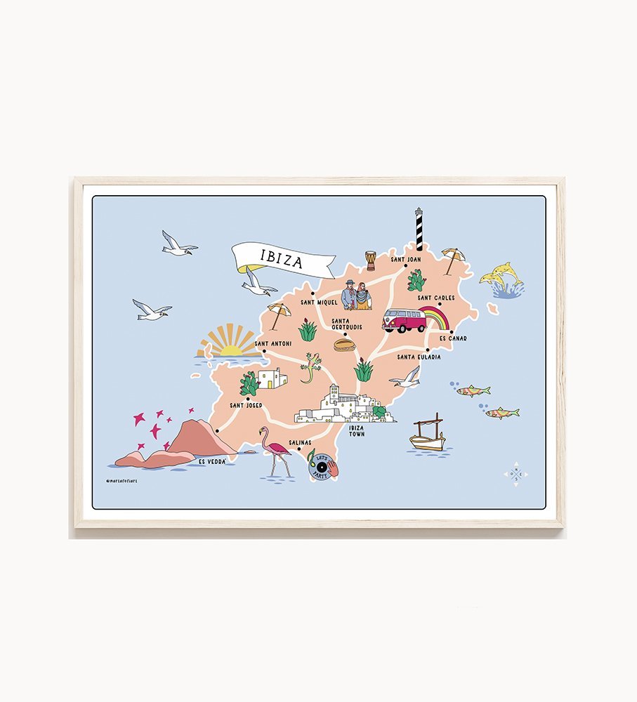 Ilustración Mapa De Ibiza  