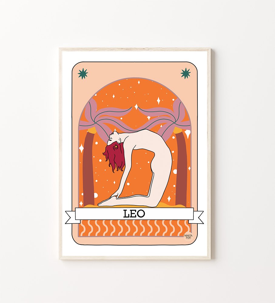 Ilustración Astro Yoga: Leo