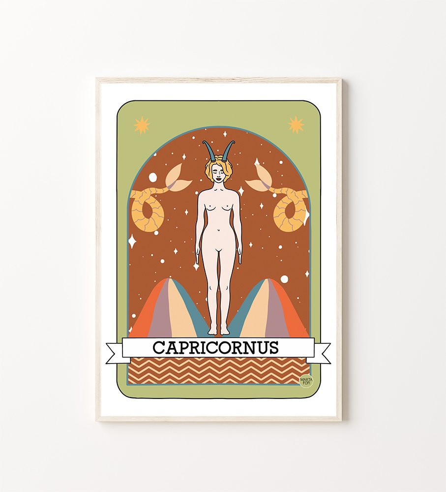 Wall Art Print Zodiac Yoga: Capricornus