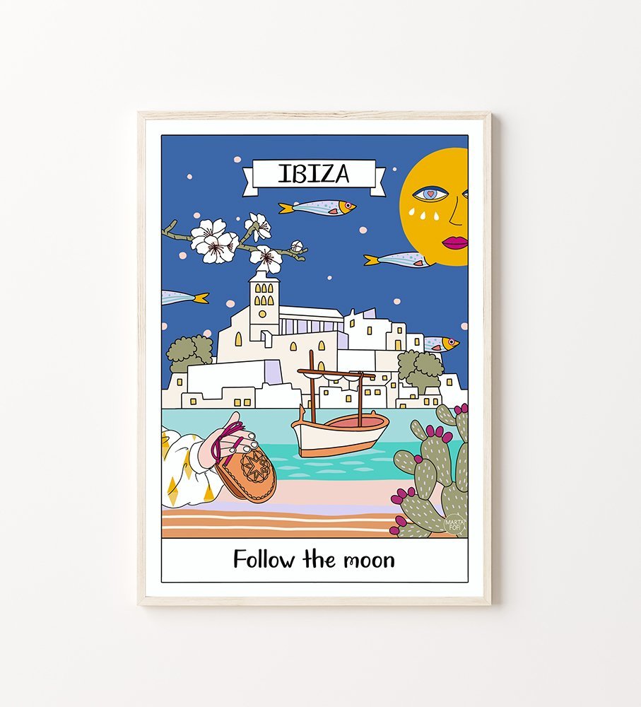 Ilustración Ibiza: Siguiendo La Luna