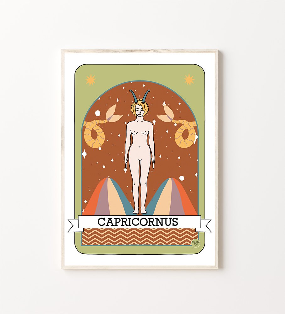 Ilustración Astro Yoga: Capricornio