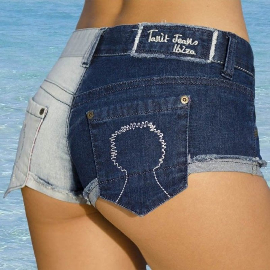 SHORT RACHEL Denim Pachwork Wash