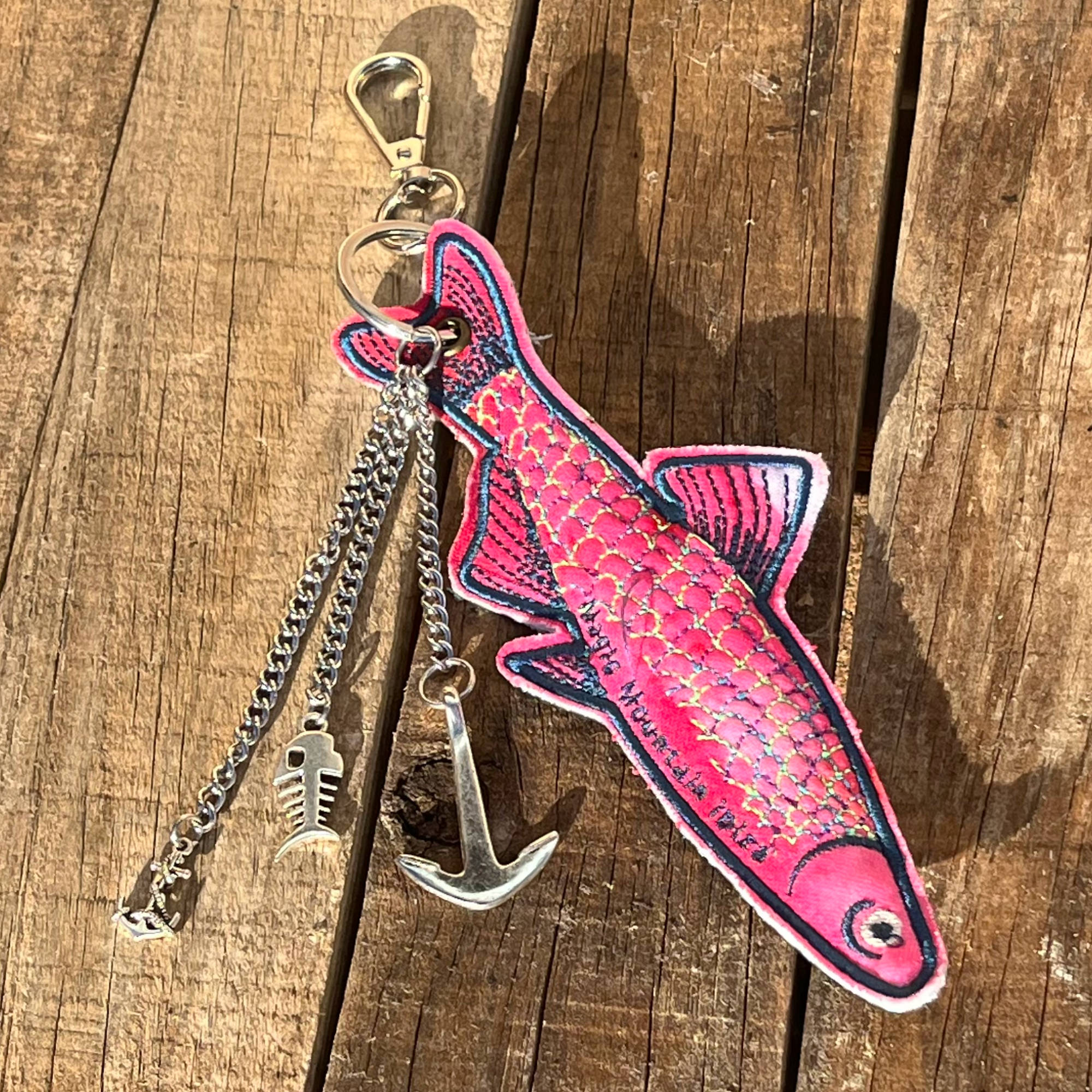 Embroidered Fish Keychain