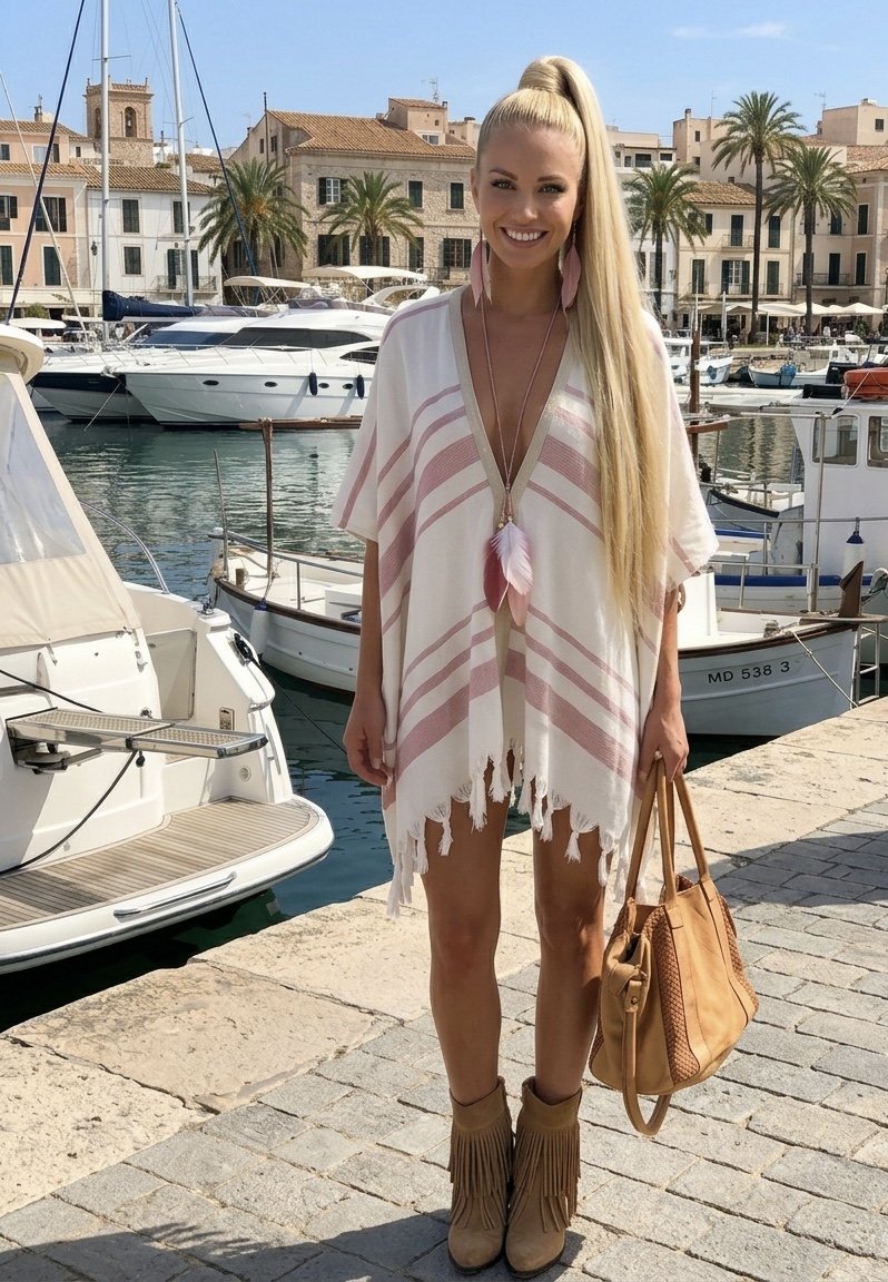 Kaftan Rosa Brillo