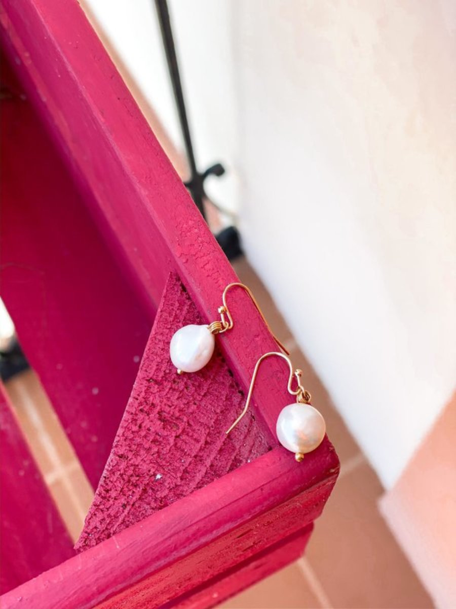 Gold plated and pearl earrings