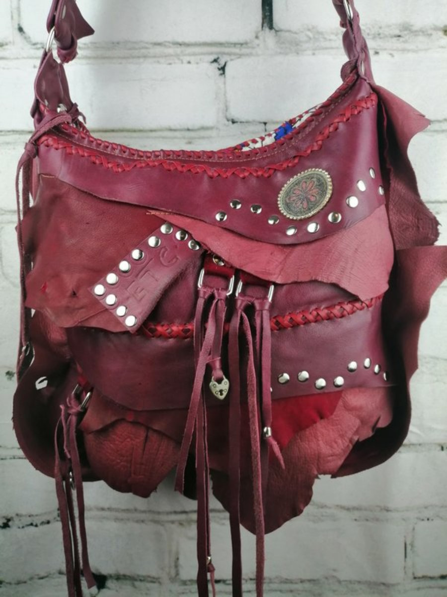 Leather Tote Bag Rockabilly/ woman purse festival hippie/ handbags / festival bags fringes