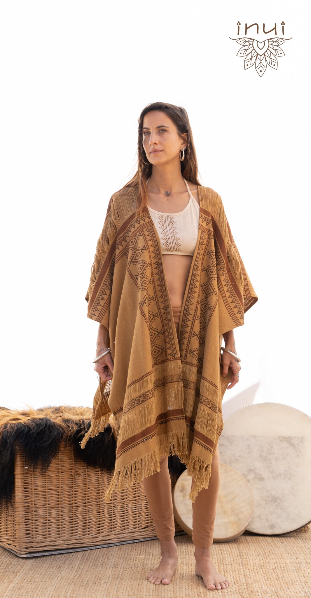 Capa Cotopaxi Con Block Print • Diseño Único • Materiales Naturales 