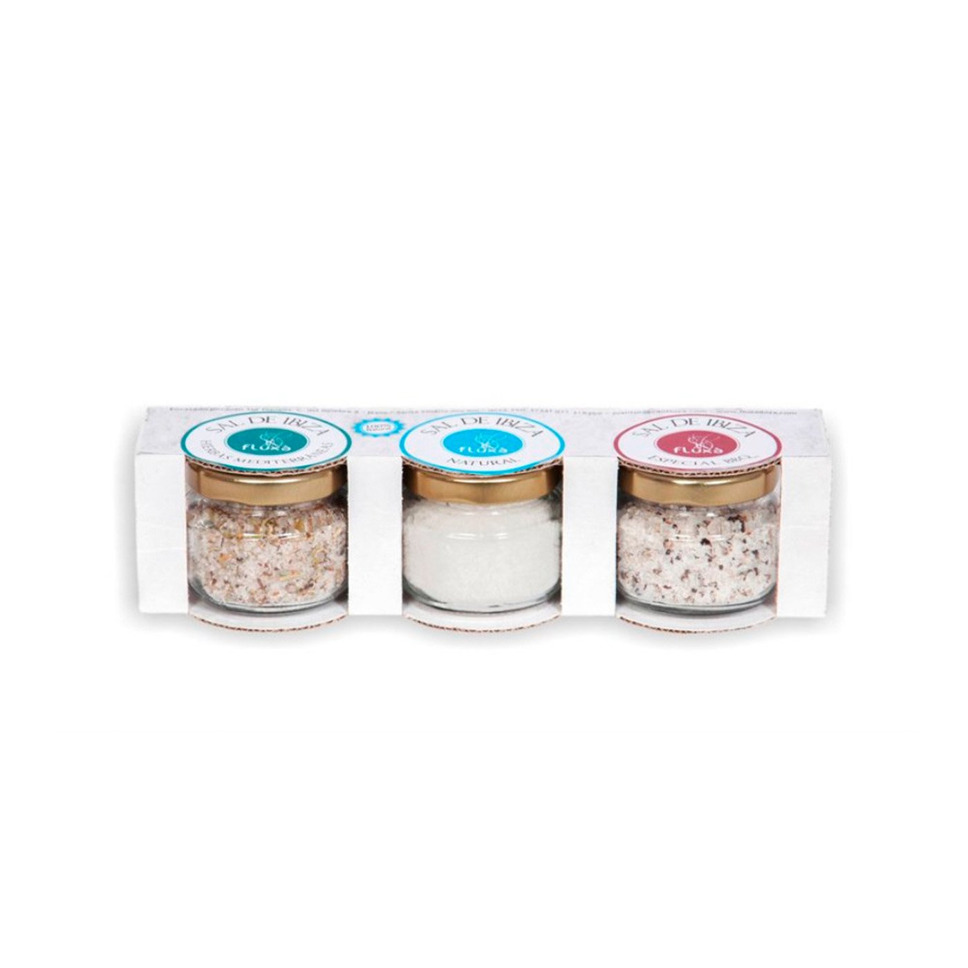  Pack Of Three Mediterranean, Natural And Barbecue Flavored Salts