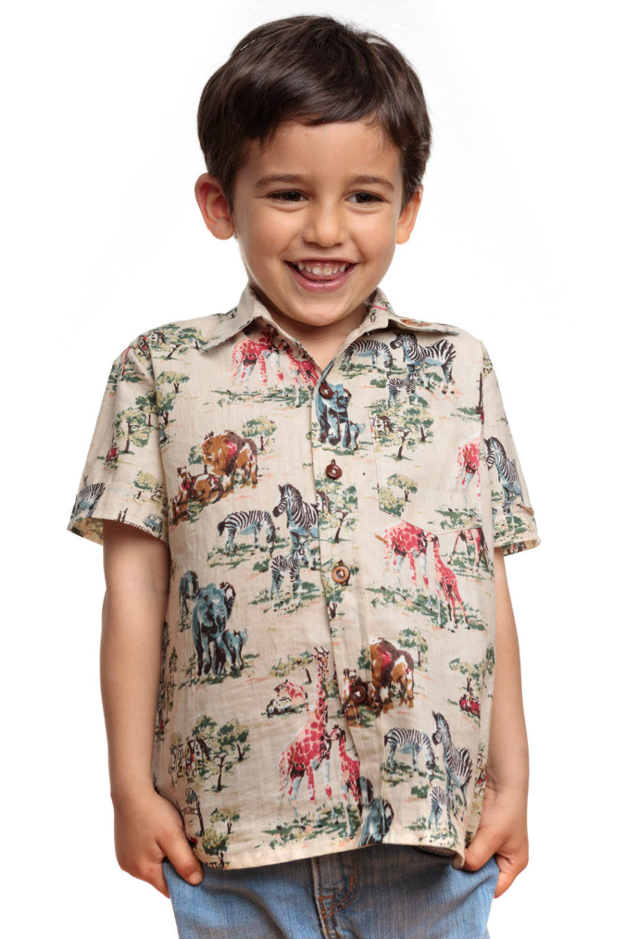 Safari Short Sleeve Kids Shirt 