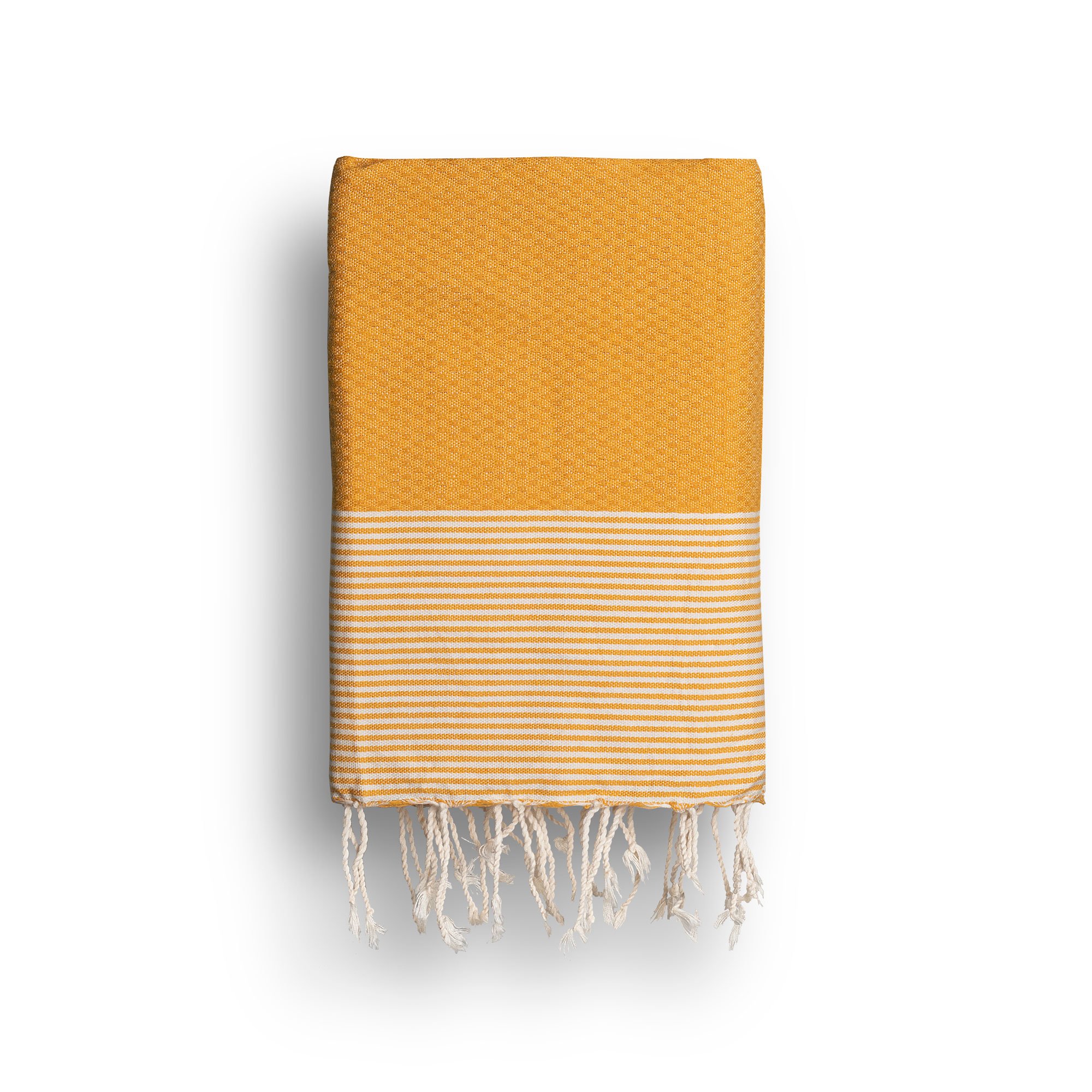 Cool-Fouta Hammam Towel Saffron Yellow Honeycomb Fouta