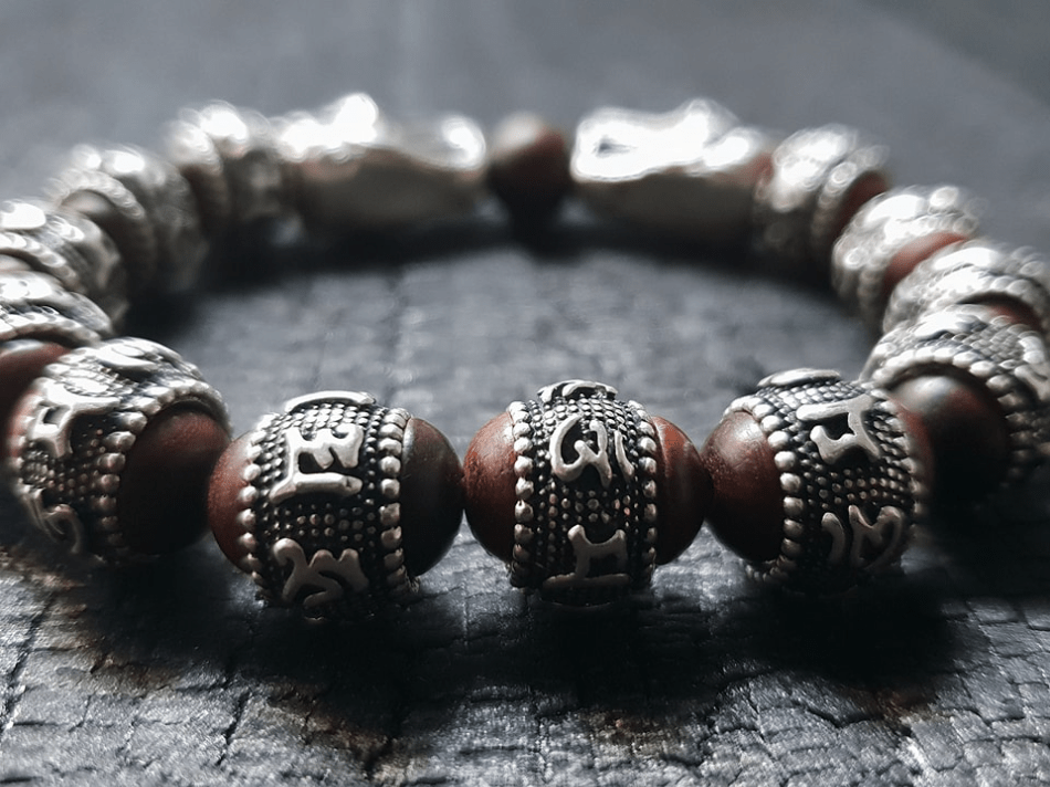 "Shambala" collection Rosewood and silver bracelet