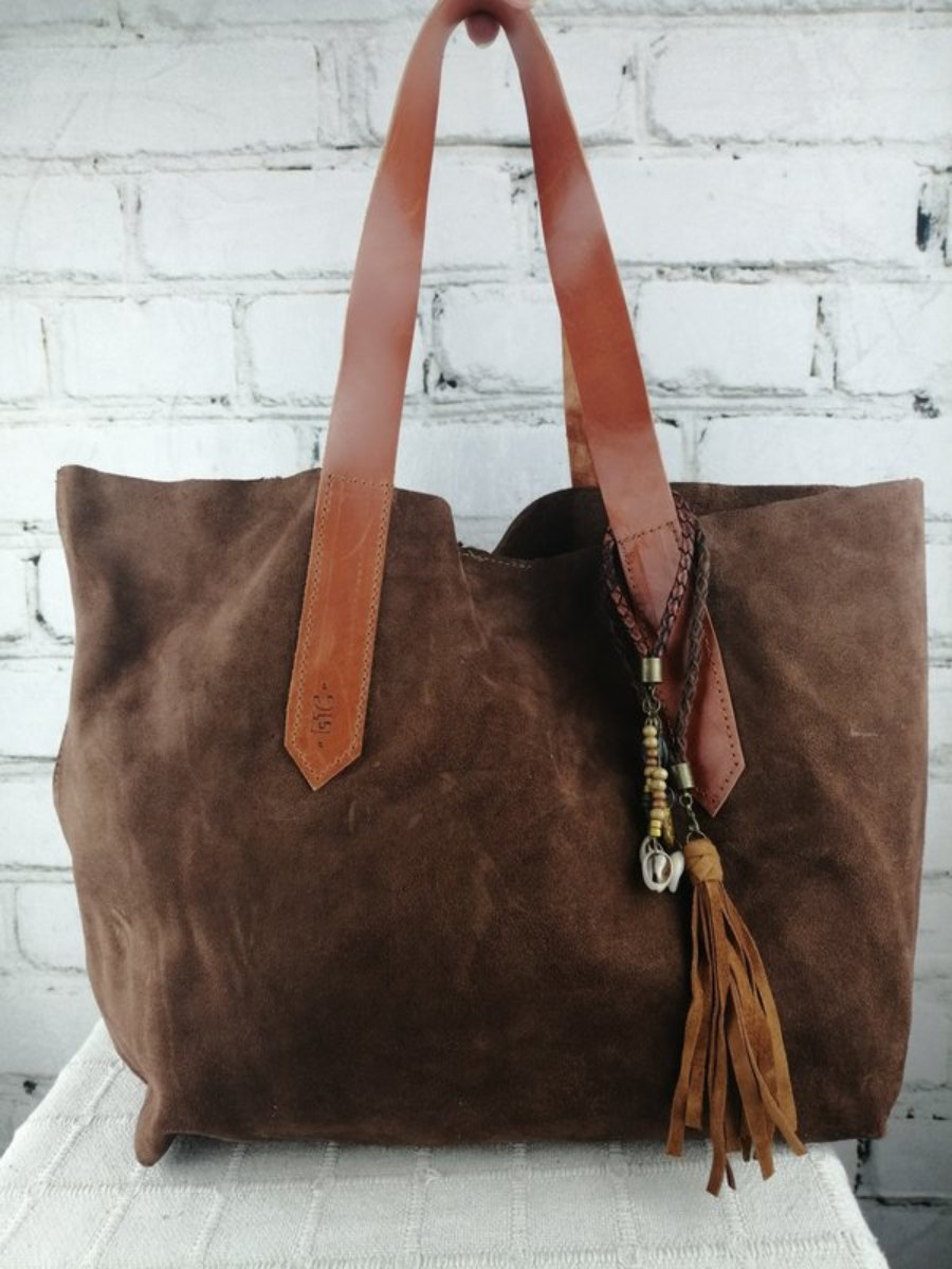 Shopper bag brown leather