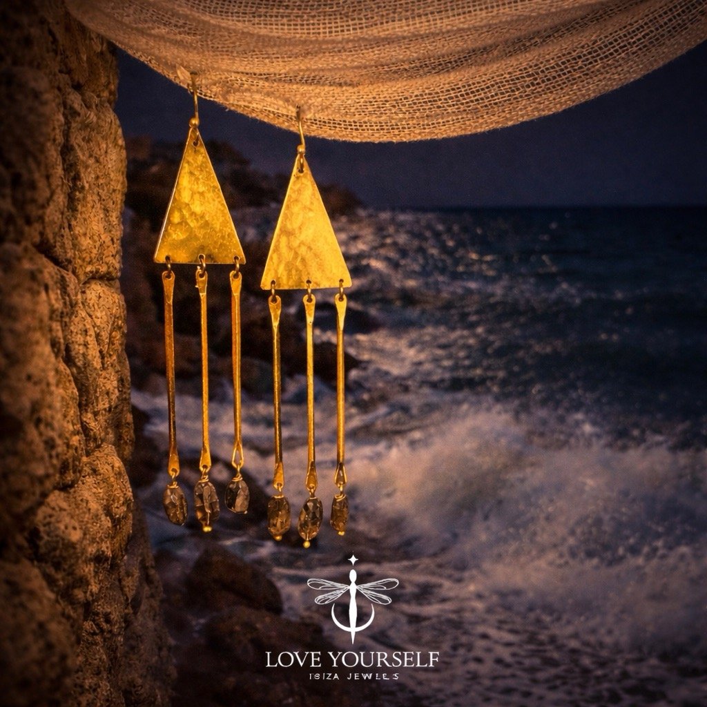 Pendientes Triangulo Piedras