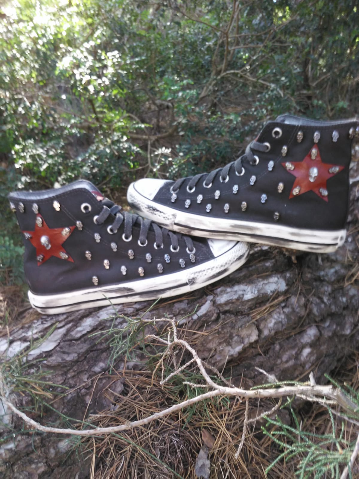 Sneaker Clásica Negra Con Estrellas Roja