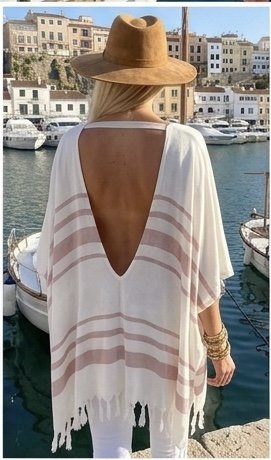 Poncho  Rosa Brillo