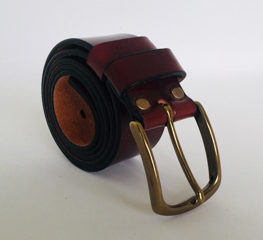 Cinturón de cuero 100% de 4cm hebilla latón