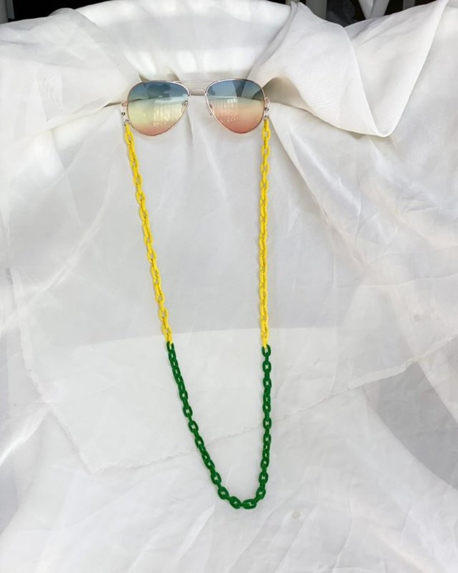 Cadenas para gafas de Terciopelo Amarillo y Verde