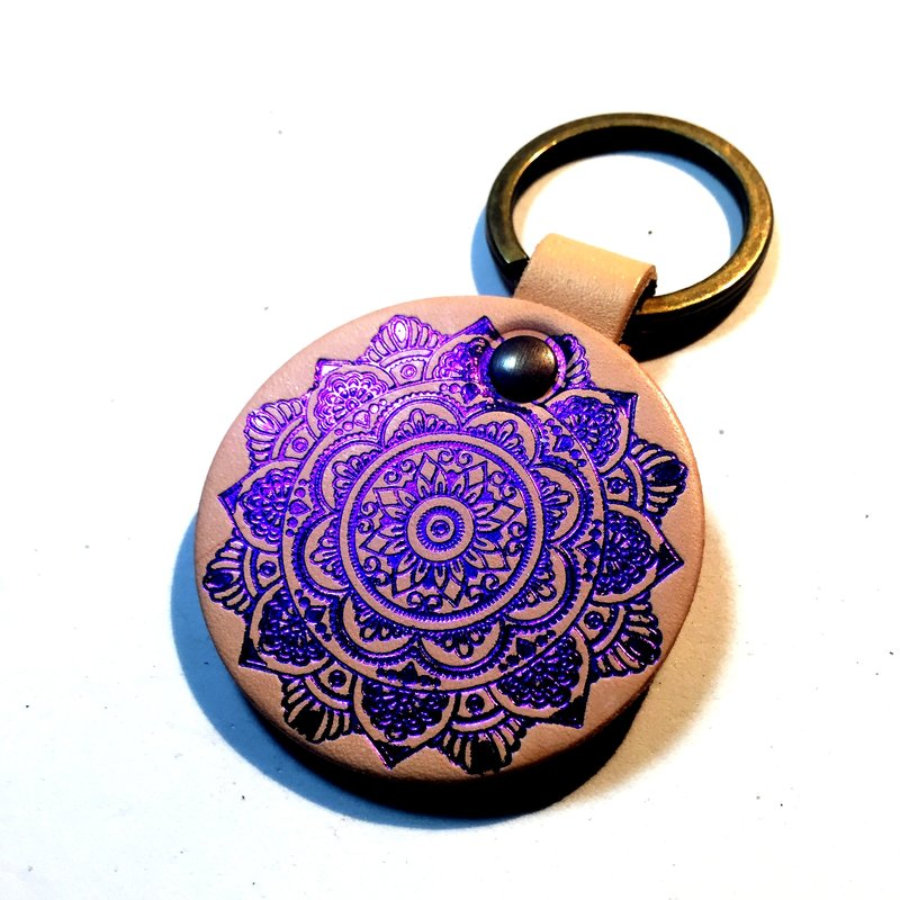 Glitter Mandala Keychain