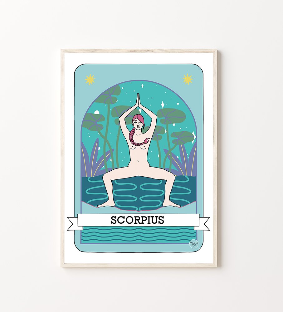 Wall Art Print Zodiac Yoga: Scorpius