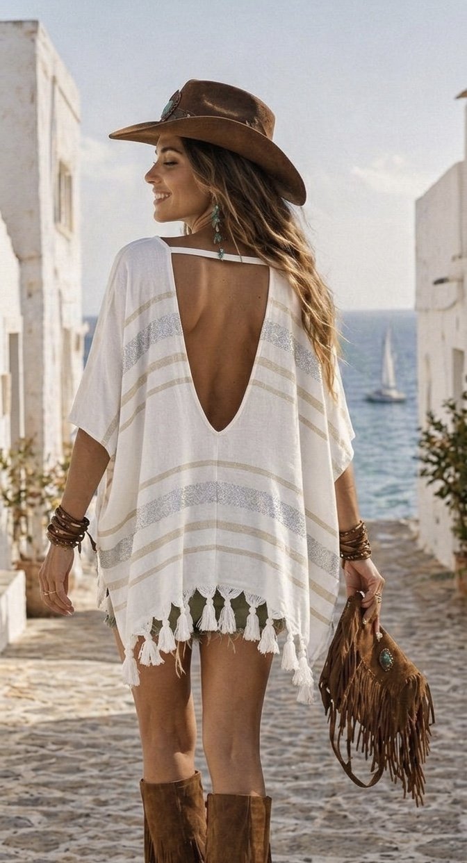 Poncho  Ibiza  Gold& Silver  Spirit