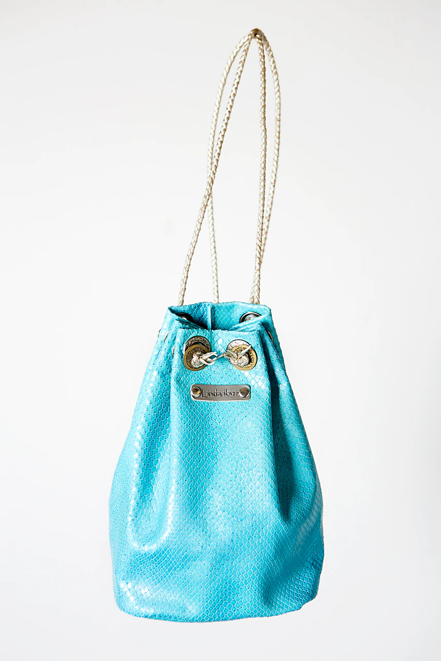 Handmade Leather Turquoise Backpack Or Crossbody Bag