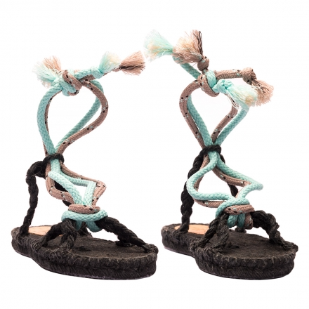 Formentera Nights Sandals - Turquoise & Brown