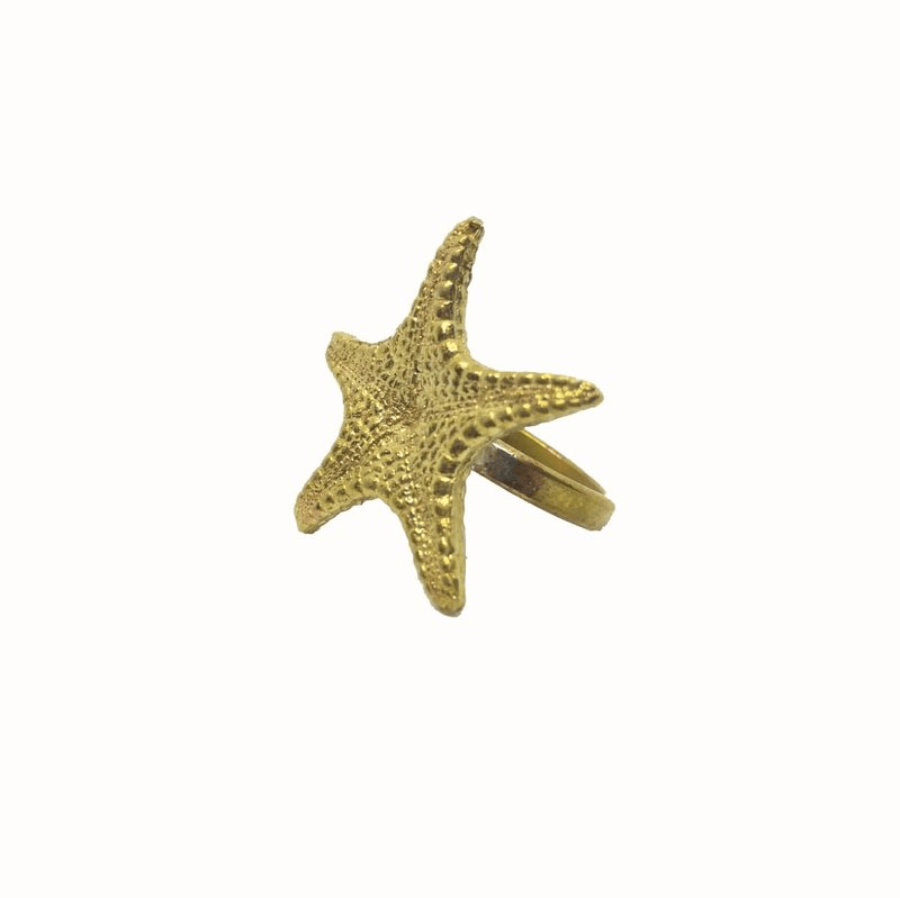 Big silver starfish ring