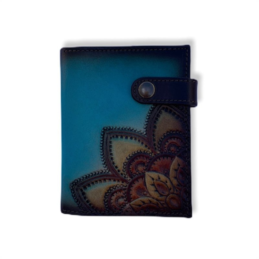 Small blue mandala click wallet