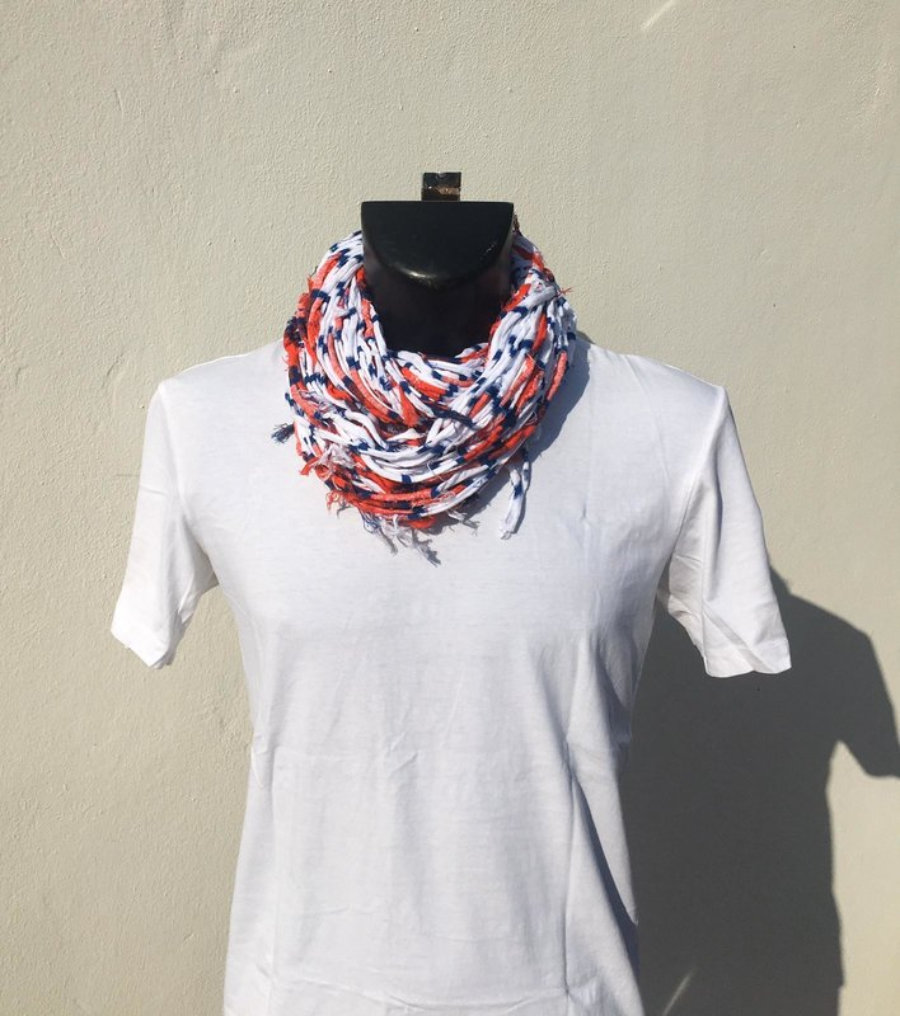 Red, Blue And White Scarf