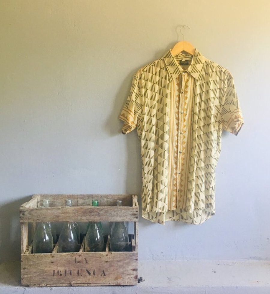 Camisa de Hombre Block Print